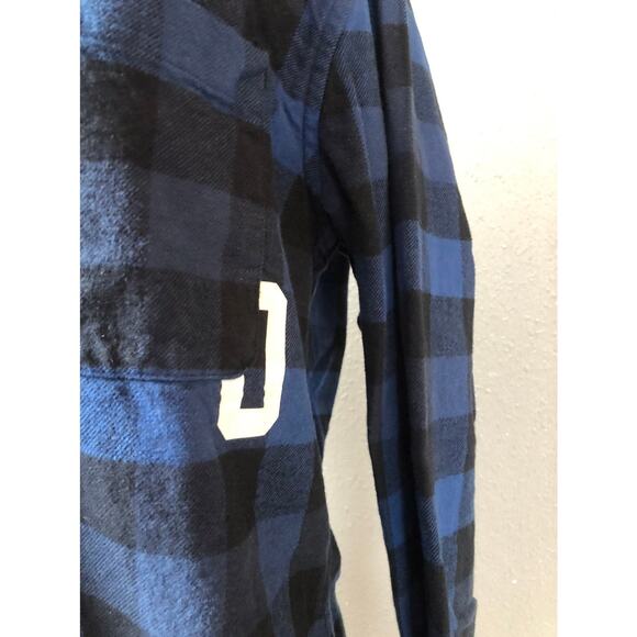 Oakley blue/black plaid custom fit button up flannel men's size medium - Picture 2 of 5